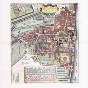 1755 Engraved map ST MARGARETS WESTMINSTER St JAMES'S PARK London Stow