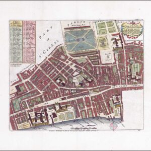 1755 Engraved map LONDON ST CLEMENTS DANES ST MARY SAVOY STRAND
