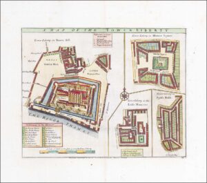 1755 Engraved map LONDON THE TOWER OF LONDON LIBERTY SPITTLEFIELDS Thames