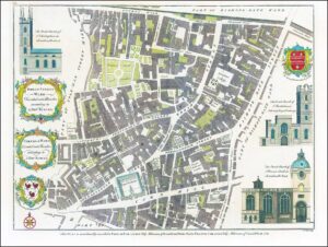 1755 Maitland Plan of BROAD STREET CORNHILL WARD LOTHBURY City of London