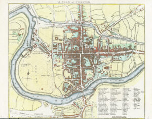 1795 Original Antique MAP PLAN OF CHESTER Cheshire by J Stockdale