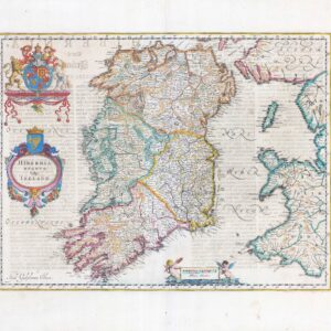 1654 HIBERNIA REGNUM VULGO IRELAND Large Map of Ireland by BLAEU (BS2-8/9)