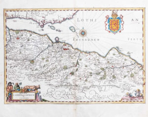 c1646 Map Scotland LOTHIAN LINLITHGOW Edinburgh area by Jan Jansson (LM10)