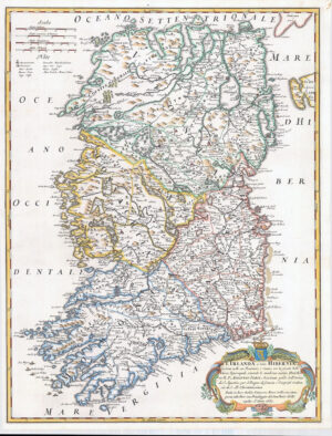 1689 L'IRLANDA O'UERO HIBERNIA Antique Map IRELAND by Giacomo Rossi