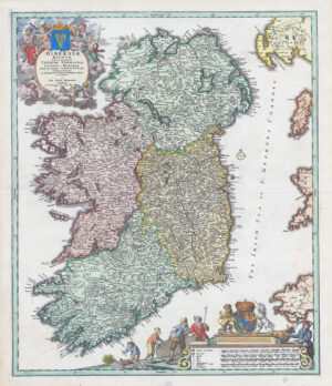 1713 HIBERNIAE REGNUM tam in praecipuas Ultoniae Ireland Map by Homann (LM32-18)