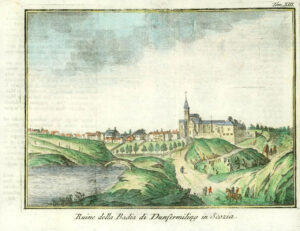 1743 Very rare early Scotland View of the town of Dunfermline  (IL2)