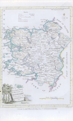 1769 IRELAND New & Correct Map Province of CONNAUGHT Antique Map (KSMb-23)