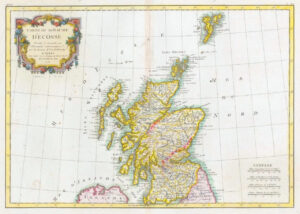 1771 Large Original Antique Map SCOTLAND & ISLANDS D'ECOSSE by Janvier (BLM)