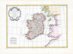1771 Carte D'Irlande LARGE MAP of IRELAND by Jean Lattre (LM24-25)