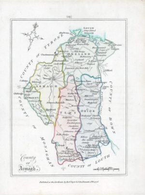 1776 IRELAND - Rare engraved antique map of ARMAGH by Bernard Scale (BS2/5)