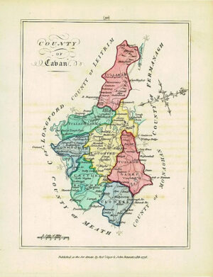 1776 IRELAND - Engraved Antique Map of COUNTY OF CAVAN with original colour