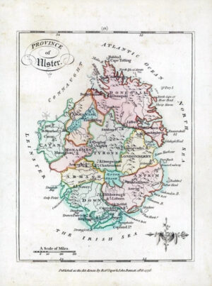 1776 IRELAND - Rare engraved antique map of ULSTER by Bernard Scale (BS2/13)
