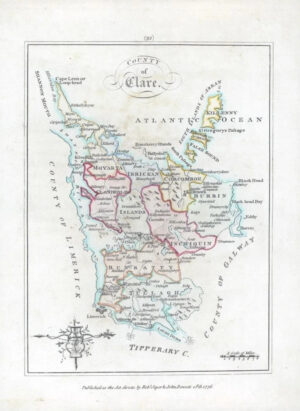 1776 IRELAND - Rare engraved antique map of CLARE by Bernard Scale (BS2/3)
