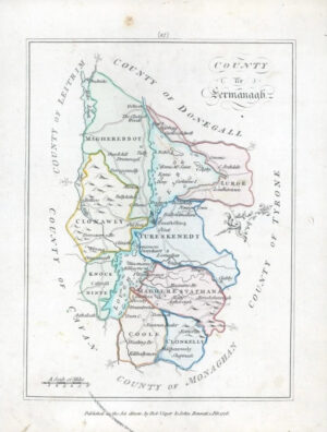 1776 IRELAND - Rare engraved antique map of FERMANAGH by Bernard Scale (BS2/7)