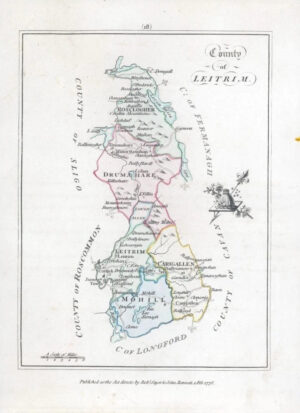 1776 IRELAND - Rare engraved antique map of LEITRIM by Bernard Scale (BS2/15)