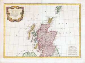 1787 CARTE DU ROYAUME D'ECOSSE Large Decorative Map of SCOTLAND  (JM)