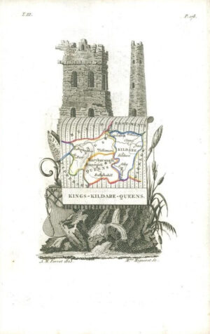 1823 Original Antique Map - Ireland KILDARE KINGS QUEENS COUNTY by Perrot (51)