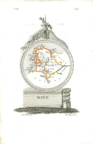 1823 Original Antique Map - IRELAND MAYO by Perrot (46)