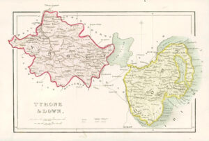 1840 IRELAND - Original Antique Map of TYRONE & DOWN (002)