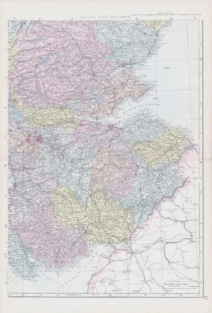 1883 Large Map of SCOTLAND South East Sheet Ordnance Survey by Bacon (BO53)