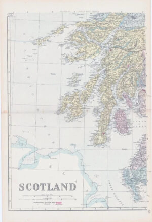 1883 Large Map of SCOTLAND South West Sheet Ordnance Survey by Bacon (BO54)