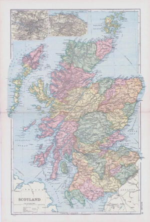 1898 Antique Map SCOTLAND Dumfries Aberdeen Argyll Mull Orkney Islands (NGA10)
