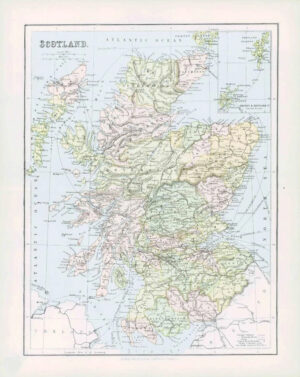 1903 Original Antique Colour Map - SCOTLAND ORKNEY SHETLAND ISLANDS (10)