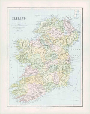 1903 Original Antique Colour Map - IRELAND NORTH & SOUTH (11)