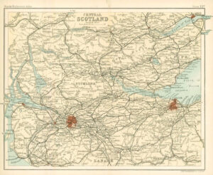 c1912 Map of CENTRAL SCOTLAND Southern Section (BS17)