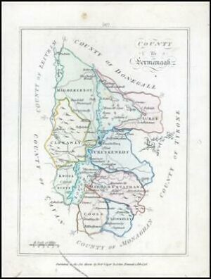 1776 IRELAND - Rare engraved antique map of FERMANAGH by Bernard Scale (BS2/7)