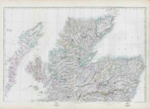 1863 Map SCOTLAND (North East Sheet) MORAY NAIRN ABERDEEN Edward Weller (DA37)