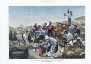 1878 RARE Antique colour Print CYPRUS British Military West Coast BAFFO (CC1)