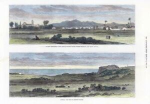 1878 Colour Antique Print - CYPRUS Monastery Camp NICOSIA Ancient PAPHOS  (CC28)