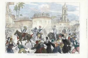 1878 Large Antique Colour Print CYPRUS Military Captain Swaine LEVCONICO (CC37)