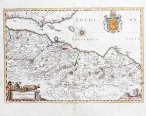 c1646 Map Scotland LOTHIAN LINLITHGOW Edinburgh area by Jan Jansson (LM10)