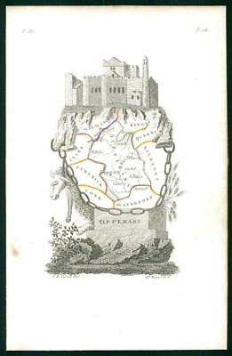 1823 Original Decorative Antique Map - IRELAND TIPPERARY by Perrot (55)