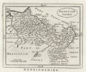 c1780 WALES Antique Map DENBIGHSHIRE by John Seller / Francis Grose (GR)