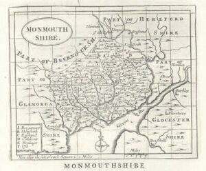 c1780 WALES Antique Map MONMOUTHSHIRE by John Seller / Francis Grose (GR)