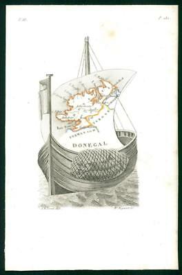 1823 Original Decorative Antique Map - IRELAND  DONEGAL by Perrot (41)