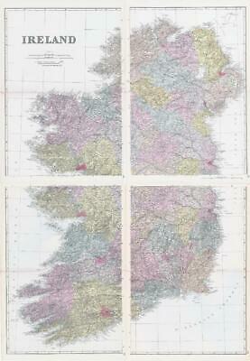 1883 Large Map IRELAND Set of 4 Maps Ordnance Survey by Bacon (BO55/56/57/58)