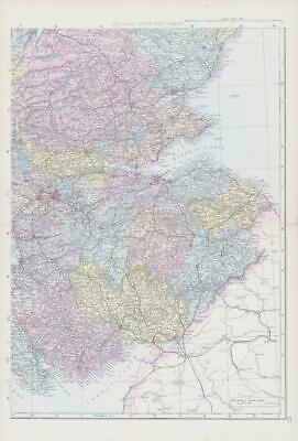 1883 Large Map of SCOTLAND South East Sheet Ordnance Survey by Bacon (BO53)
