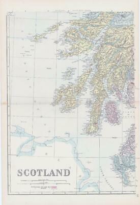 1883 Large Map of SCOTLAND South West Sheet Ordnance Survey by Bacon (BO54)