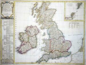 1804 - Huge Antique Map of GREAT BRITAIN IRELAND SCOTLAND Kitchin Colour (LM4)