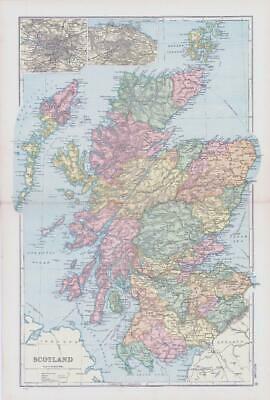 1898 Antique Map SCOTLAND Dumfries Aberdeen Argyll Mull Orkney Islands (NGA10)