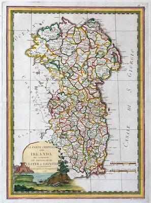 1795 Ireland LA PARTE OCCIDENTALE DELLA IRELANDA Ulster Leinster MAP (LM12)