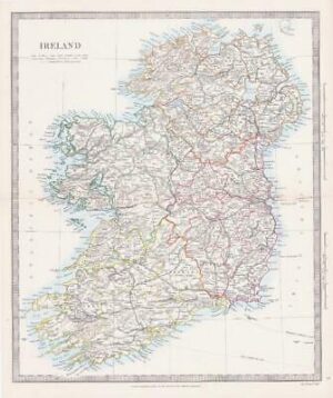 c1860 Large Colour Antique Map IRELAND Kerry Cork Antrim Donegal Armagh (MA/7)