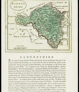 c1780 Antique Map WALES County Map of RADNORSHIRE Grose Seller (W/DW116)