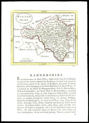 c1780 Antique Map WALES County Map of RADNORSHIRE Grose Seller (W/DW114)