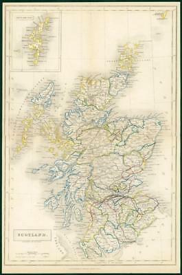 c1820 - Original Antique Map SCOTLAND Chapman Hall outline hand colour (CP35-M)