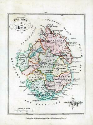 1776 IRELAND - Rare engraved antique map of ULSTER by Bernard Scale (BS2/13)